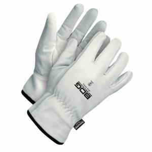 BDG 20-9-1610-L-K Leather Gloves, Size L, Goatskin, Glove, Full Finger, Shirred Slip-On Cuff, 1 Pair | CT2GCW 783UH0