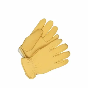 BDG 20-9-366-L-K Leather Gloves, Size L, Deerskin, Premium, Glove, Full Finger, Shirred Slip-On Cuff, 1 PR | CT2GCL 783UN8