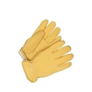 BDG 20-9-366-L-K Leather Gloves, Size L, Deerskin, Premium, Glove, Full Finger, Shirred Slip-On Cuff, 1 PR | CT2GCL 783UN8