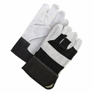 BDG 30-1-1008B-K Leather Gloves, Size L, Cowhide, Glove, Full Finger, Safety Cuff, Fleece, Wing Thumb | CT2DLB 783UR2