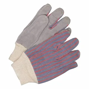 BDG 30-1-903K-1-0K Leather Gloves, Size L, Cowhide, Premium, Glove, Full Finger, Knit Cuff, Cotton, Blue/Red | CT2GAT 780XK9