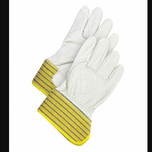BDG 40-1-2525-L-K Leather Gloves, Size L, Cowhide, Glove, Full Finger, Elastic Cuff, Fleece, Wing Thumb | CT2DHU 783UV3