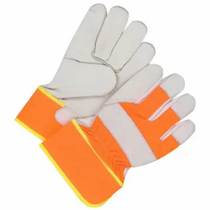 BDG 40-1-290 Leather Gloves, Universal, Cowhideemium, Glove, Full Finger, Safety Cuff, Fleece | CT2QYP 793VD9