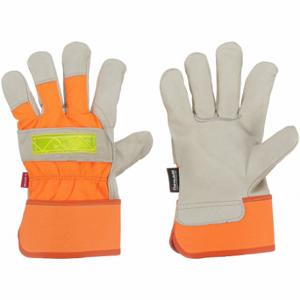 BDG 40-9-2875-X2L Leather Gloves, Size 2XL, Premium, Work Glove, Cowhide, Wing Thumb, Safety Cuff, Orange | CR8TAC 61JY85
