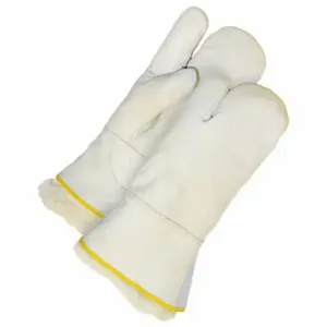 BDG 50-9-875-L Leather Mitts, L, Premium, Leather Palm Knit Glove, Cowhide, Wing Thumb, Gauntlet Cuff | CN9HMD 793VG3