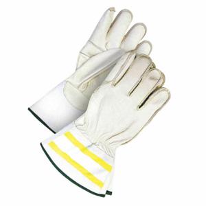 BDG 60-1-1283-X2L-K Leather Gloves, Size 2XL, Cowhide, Glove, Full Finger, Gauntlet Cuff, Unlined, Kevlar | CT2CKD 783V12