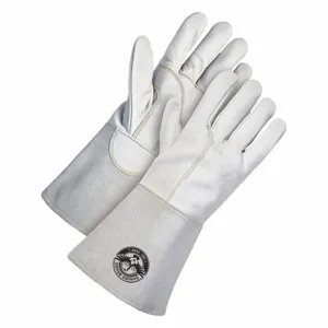 BDG 60-1-1720-S Welding Gloves, Wing Thumb, Gauntlet Cuff, Premium, Gray Goatsk Inch, S Glove Size, 1 PR | CN9HLP 56LE12