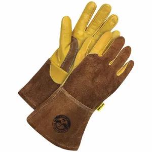 BDG 60-1-1818KV-X2L Welding Gloves, Wing Thumb, Gauntlet Cuff, Premium, Brown Cowhide, GANDER 60-1-1818KV | CN9HKX 800DJ0