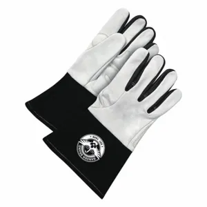 BDG 60-1-1949-S-K Welding Gloves, Straight Thumb, Gauntlet Cuff, Premium, White Goatsk Inch, S Glove Size | CN9HGW 783V38