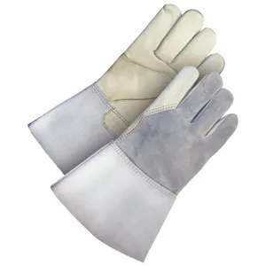 BDG 60-1-650-X-2LK Leather Gloves, Size 2XL, Cowhide, Glove, Full Finger, Gauntlet Cuff, Fleece, Wing Thumb | CT2CKB 783V41