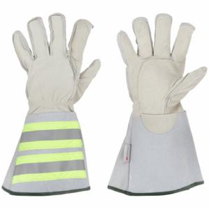 BDG 60-9-1280-M Leather Gloves, Size M, Premium, Drivers Glove, Cowhide, Wing Thumb, Gauntlet Cuff, Beige | CR9GRE 61KA07