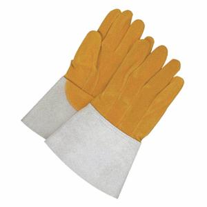 BDG 64-1-1141-11-K Welding Gloves, Straight Thumb, Gauntlet Cuff, Premium, Yellow Deersk Inch | CN9HHR 783V72