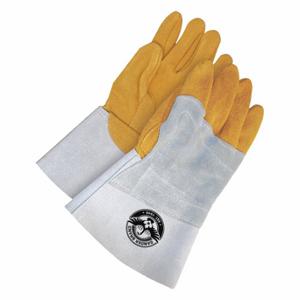BDG 64-1-1145-1-1K Welding Gloves, Straight Thumb, Gauntlet Cuff, Premium, Yellow Deersk Inch | CN9HHP 783V75