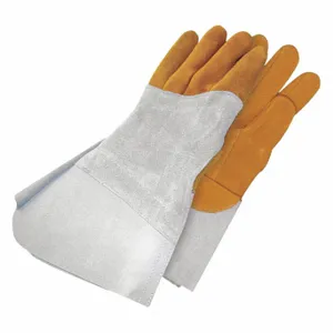 BDG 64-1-1525-1-2K Welding Gloves, Straight Thumb, Gauntlet Cuff, Premium, Yellow Deersk Inch | CN9HJD 783V86