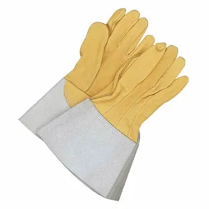 BDG 64-1-1741-1-1K Welding Gloves, Straight Thumb, Gauntlet Cuff, Premium, Yellow Deersk Inch | CN9HHN 783V90