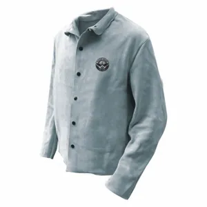 BDG 64-1-50P-S Welding Jacket, Cowhide, Gray, Snaps, S, Gray | CN9EWW 56EC94