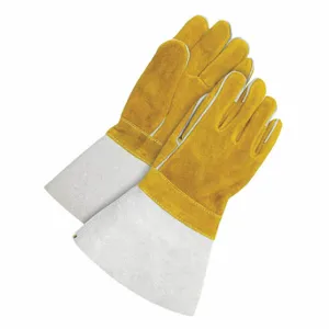 BDG 64-1-888-K Welding Gloves, Straight Thumb, Gauntlet Cuff, Premium, Yellow Cowhide, L Glove Size | CN9HHA 783V99