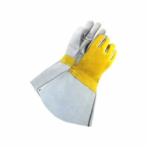 BDG 64-1-AG-W Welding Gloves, Wing Thumb, Gauntlet Cuff, Premium, Gander, Universal Glove Size, Cowhide | CN9HLK 793PK2