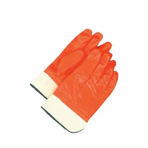 BDG 99-1-7341 Knit Gloves, Smooth, PVC, Full, Cotton/Foam, Full Finger, Safety Cuff, Orange, 1 Pair | CN9FAW 61LV40