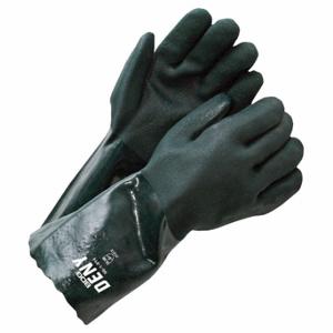 BDG 99-1-914-K Chemikalienbeständiger Handschuh, L, unbeschichtet, PVC, Vollfinger, Stulpenmanschette, grün | CN9DVL 780Y20