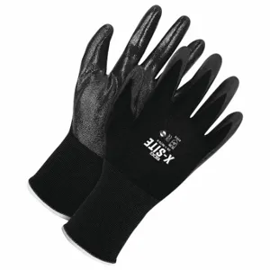 BDG 99-1-9870-9 Coated Glove, L, Nitrile, Nylon, Full Finger, Black, 1 Pair | CN9ERY 55LA84