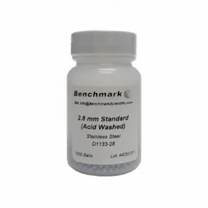 BENCHMARK SCIENTIFIC D1133-28 Bulk Beads, 3mm Size, Stainless Steel, Pack Of 1000 | CE7MKE