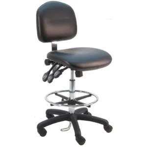 BENCHPRO WNT-DCR-WW-BLACK Ergonomic Chair Vinyl Black | AH2GTU 28AE13