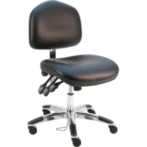 BENCHPRO WAS-DCR-WW-BLACK Ergonomic Chair Vinyl Black | AH2GTZ 28AE24