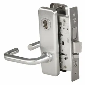 BEST 45H7A3J626LH Door Lever Lockset, Grade 1, 40 H Escutcheon, Satin Chrome, Not Keyed | CN9KNQ 454U67