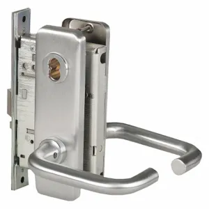 BEST 45H7AB3J626RH Door Lever Lockset, Grade 1, 40 H Escutcheon, Satin Chrome, Not Keyed | CN9KMW 454U79