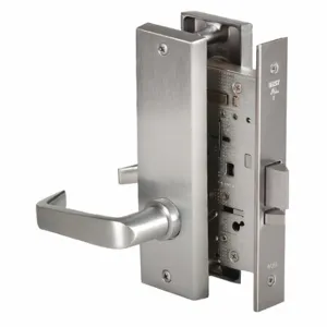 BEST 45H7D15M626RH Mortise Lockset, Grade 1, 45H Escutcheon, Satin Chrome, Different | CN9KYC 45CK72