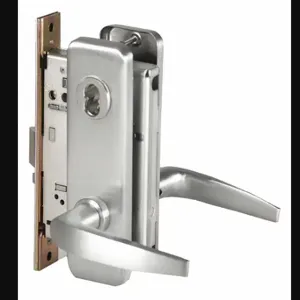 BEST 45H7D16J626LH Door Lever Lockset, Grade 1, 40 H Escutcheon, Satin Chrome, Not Keyed | CN9KNH 454U91