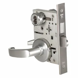 BEST 45H7INL14H626RH Mortise Lockset, Grade 1, 45H Escutcheon, Satin Chrome, Different | CN9KYB 45CK27