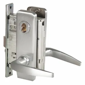 BEST 45H7R16J626RH Door Lever Lockset, Grade 1, 40 H Escutcheon, Satin Chrome, Not Keyed | CN9KNR 454V12