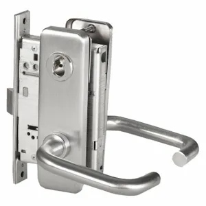 BEST 45H7R3J626LH Door Lever Lockset, Grade 1, 40 H Escutcheon, Satin Chrome, Not Keyed | CN9KNT 454V16