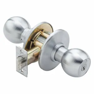 BEST 8K37W4CSTK626 Knob Lockset, 1, Knob, Satin Chrome, Coreless | CN9LND 481U22