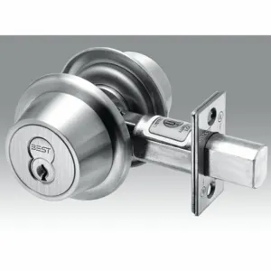 BEST 8T27LSTK626 Deadbolt, 1, Satin Chrome, Not Keyed | CN9KMC 481U29