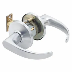 BEST 9K30N14DSTK626 Door Lever Lockset, Grade 1, Curved Return Lever, Satin Chrome, Not Keyed | CN9KTE 481U46