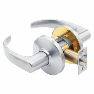 BEST 9K30L14CSTK626 Door Lever Lockset, Grade 1, Curved Return Lever, Satin Chrome, Not Keyed | CN9KTH 481U36