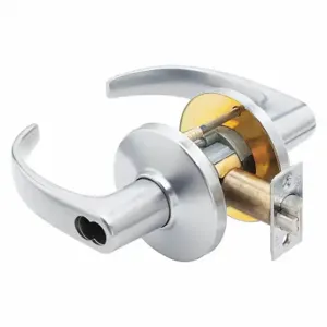 BEST 9K37D14CS3626 Lever, Grade 1, 9K Curved Return Lever, Satin Chrome, Not Keyed, Lever, Cylindrical | CN9KWB 49M870