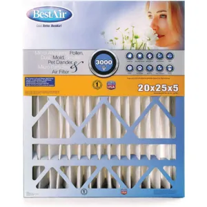 BESTAIR PRO LN2025-13C Air Cleaner Filter 25 x 20 x 4 13 MERV PK2 | AH4WUQ 35NZ63