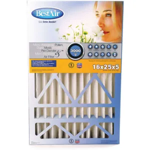 BESTAIR PRO CB1625-13C Air Cleaner Filter 25 x 16 x 4 MERV13 PK2 | AH4WUH 35NZ54