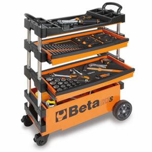 BETA TOOLS C27 S Werkzeugwagen, glänzend orange, 39 Zoll Breite, 15 3/8 Zoll Tiefe, 27 1/2 Zoll Höhe, ohne Deckel | CN9MCD 420T81