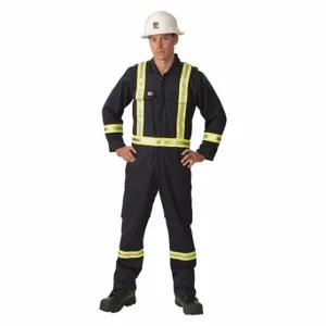 BIG BILL 1155US7-3XLT-NAY Coverall, 8.7 Cal/Sq Cm ATPV, MenS, 3X, 56 Inch | CN9MNQ 38UG54