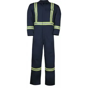 BIG BILL 1325US7-XLR-NAY Flame-Resistant Coverall with Reflective Tape, Size XL, Color Family Blues | CD2LFC 49R009