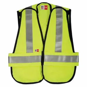 BIG BILL A648TY7-OSFA-REG-YEL Flame-Resistant Vest, Universal, Lime, Solid Westex DH, Hook-and-Loop, 8.9 cal/sq cm | CN9MQP 49R130