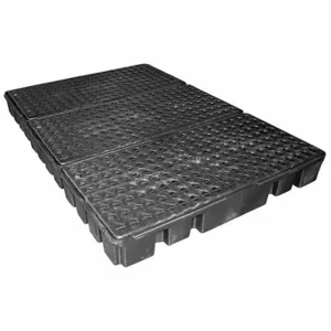 BLACK DIAMOND 5115-BD Spill Pallet, For 6 Drums, 61 gal Spill Capacity, 3000 lb Load Capacity, Black | CV3BWT 35LT82