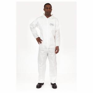 BODYFILTER 4017-4XL Collared Disposable Coverall, Laminated Nonwoven, Serged Seam, White, 25 Pack | CN9TEX 3HKG9