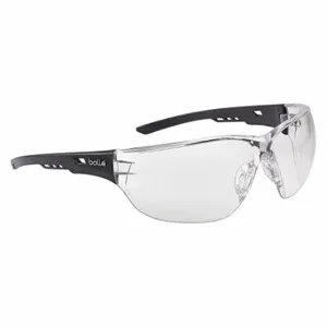 BOLLE SAFETY NESSPSI Safety Glasses, Wraparound Frame, Frameless, Black, Black, M Eyewear Size, Unisex | CN9TGR 55ED86