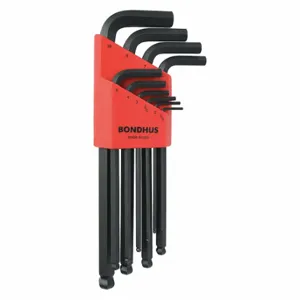 BONDHUS 10990 Hex Key Set, L, Metric, Long, 10 Pieces, Alloy Steel | CP6KYG 53PZ17